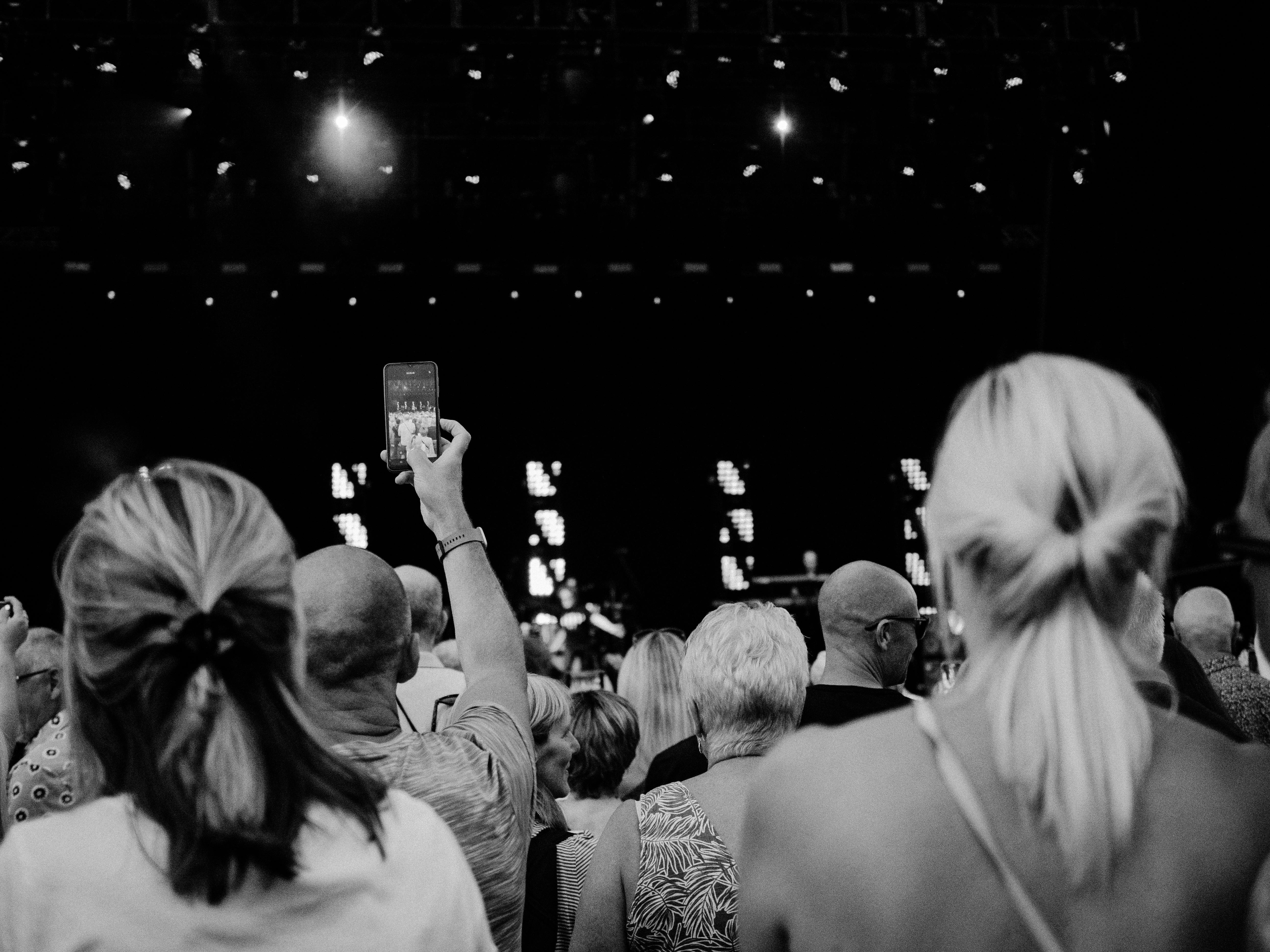 Guests uploading at a wedding